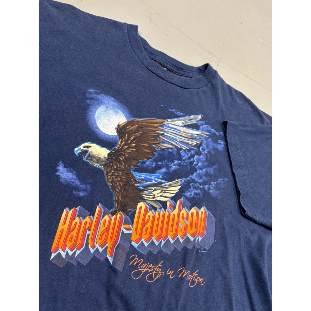 Vintage 2005 Harley-Davidson Majesty in Motion Eagle T-Shirt Mens‎ XL Navy Blue